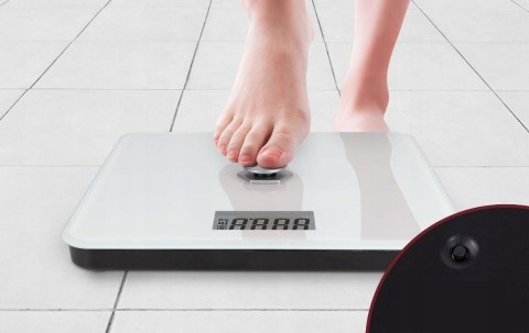 Waga Łazienkowa Kinetyczna 180Kg Lcd Bez Baterii, Szklana, Antypoślizgowa