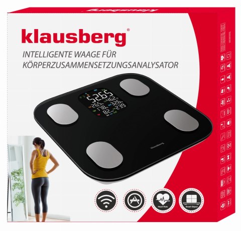 Waga Łazienkowa Klausberg Kb-7855 Analiza Ciała, Bmi, Bluetooth, 180Kg