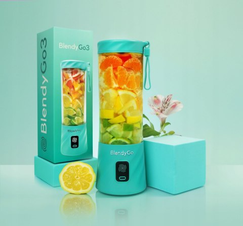 Blender Personalny Blendygo 3 Miętowy - Smoothie, Pulsemotion, Z Usb-C