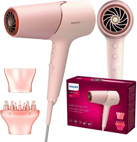Mocna Philips Suszarka 2300W Do Włosów Z Jonizacją, Dyfuzor I Koncentrator