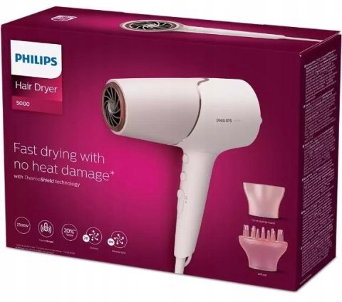 Mocna Philips Suszarka 2300W Do Włosów Z Jonizacją, Dyfuzor I Koncentrator