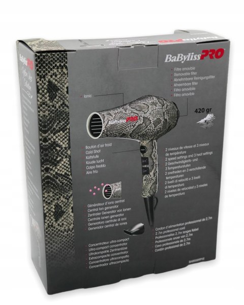 Profesjonalna Suszarka Do Włosów Babyliss Python 1900W, 6 Trybów, Jonizacja