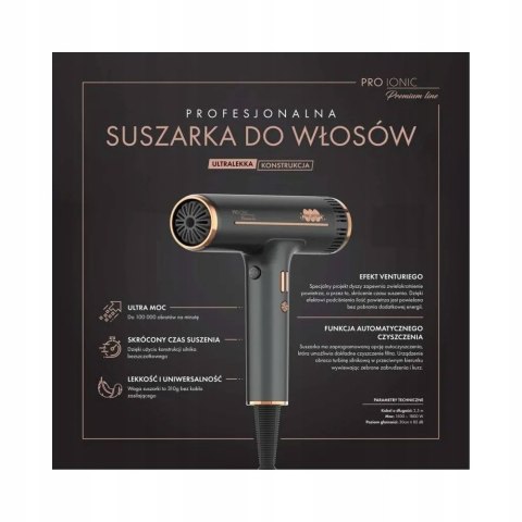 Profesjonalna Suszarka Do Włosów Fale Loki Koki Pro Ionic 1800W Jonizacja