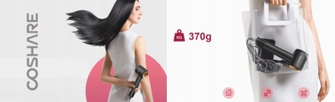 Suszarka Do Włosów Coshare Sf1 1600W 12 Trybów, Jonizacja, Ring+Dyfuzor