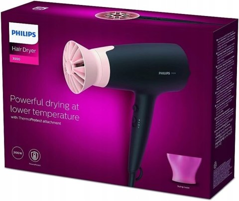 Suszarka Do Włosów Philips 2100W Z Thermoprotect I Jonizacją, Czarna