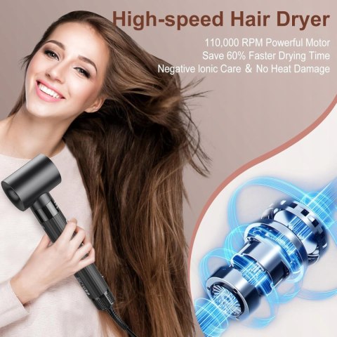Suszarka I Lokówka 5W1 Slopehill Air Styler 110000 Obr./Min Ciemnoszara