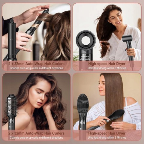 Suszarka I Lokówka 5W1 Slopehill Air Styler 110000 Obr./Min Ciemnoszara