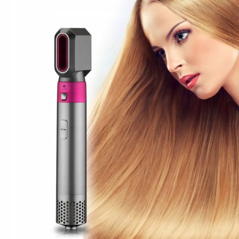 Suszarka Lokówka 5W1 1000W Multifunkcyjna 3 Poziomy, Jonizacja Różo-Srebrna