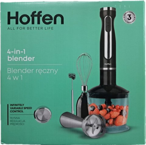 Blender 4W1 Hoffen 1000W - Mikser, Ubicie, Spienianie I Rozdrabniacz 600Ml