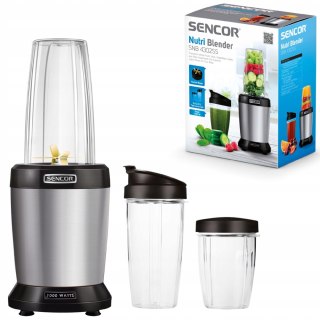 Blender Kielichowy 1000W Sencor Snb4302ss 2 Butelki 0,8L/1L Tytanowe Ostrza
