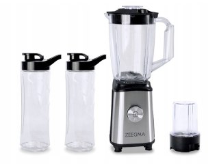 Blender Kielichowy 1050W Zeegma Vitamine 1L + Młynek I 2 Bidony Do Smoothie