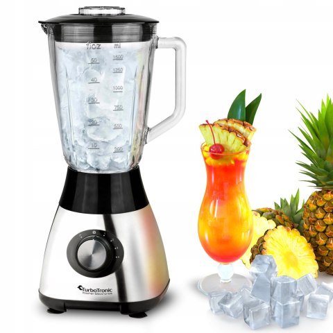 Blender Kielichowy 1200W Szklany 1,5L Do Koktajli Z Kruszeniem Lodu Turbo
