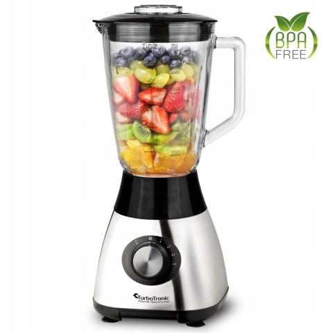 Blender Kielichowy 1200W Szklany 1,5L Do Koktajli Z Kruszeniem Lodu Turbo