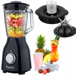 Blender Kielichowy 1400W Szklany 1,5L Kruszy Lód 4 Prędkości Turbo Styl