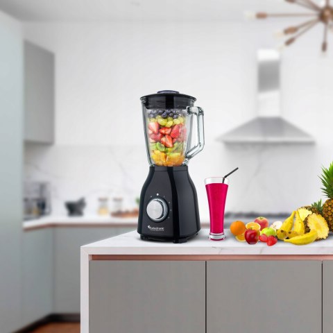 Blender Kielichowy 1400W Szklany 1,5L Kruszy Lód 4 Prędkości Turbo Styl