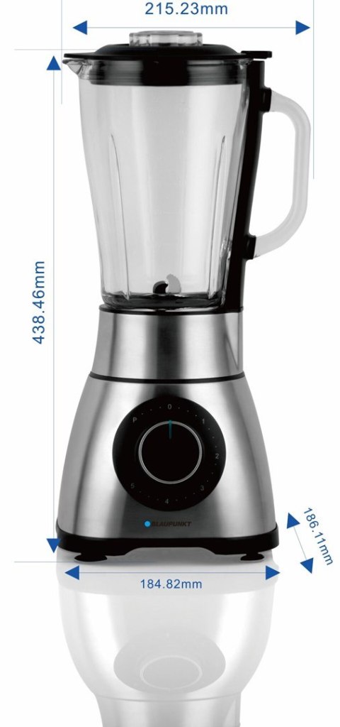 Blender Kielichowy Blaupunkt 1500W Srebrny - Funkcja Kruszenia Lodu, 1,75L
