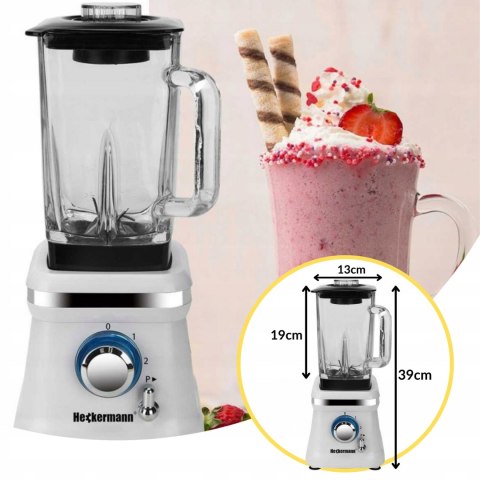 Blender Kielichowy Heckermann 1600W 1.6L Do Koktajli I Lodu Do Kuchni I Gotowania