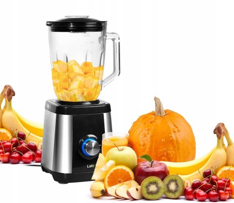 Blender Kielichowy Lafe Power Mix 600W 1,5L Szklany, Kruszenie Lodu 2 Tryby