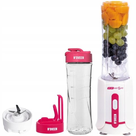 Blender Kielichowy Noveen Sb220, 300W Amarantowy Z Kruszeniem Lodu 0,6L
