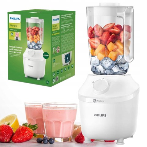 Blender Kielichowy Philips Hr2041/00 450W 1,9L Biały - Do Kruszenia Lodu