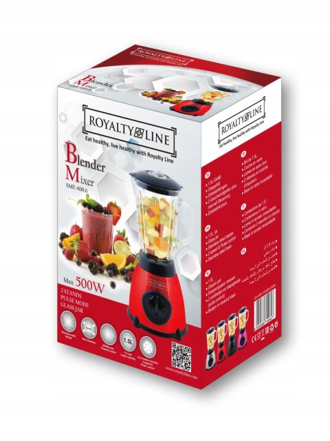 Blender Kielichowy Szklany 800W 2 Prędkości Pulse 1.5L + Młynek Do Kawy 75G
