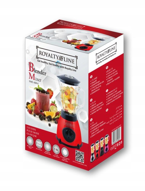 Blender Kielichowy Szklany 800W 2 Prędkości Pulse 1.5L + Młynek Do Kawy 75G