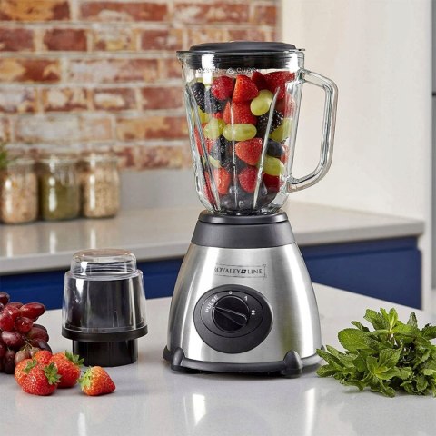 Blender Kielichowy Szklany 800W 2 Prędkości Pulse 1.5L + Młynek Do Kawy 75G