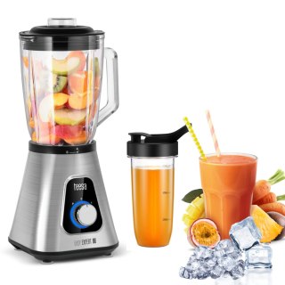 Blender Kielichowy Teesa 1300W 1,5L Szklany Kielich + Bidon, Kruszy Lód