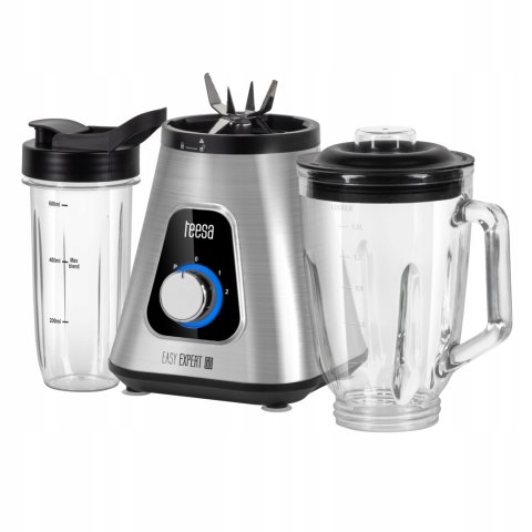Blender Kielichowy Teesa 1300W 1,5L Szklany Kielich + Bidon, Kruszy Lód