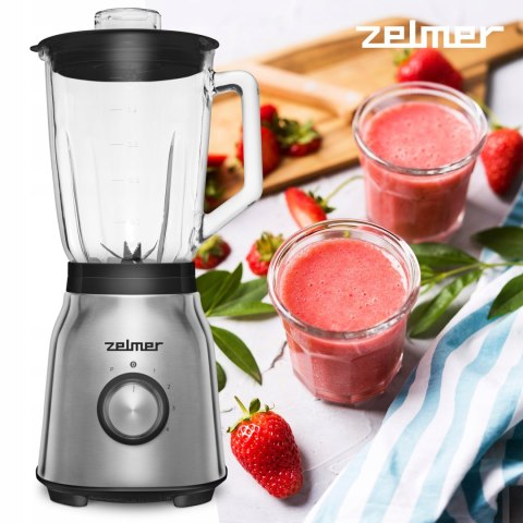 Blender Kielichowy Zelmer 1250W Szklany 1,5L 4 Prędkości Kruszenie Lodu