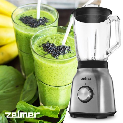 Blender Kielichowy Zelmer 1250W Szklany 1,5L 4 Prędkości Kruszenie Lodu