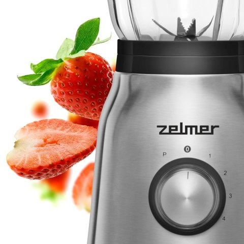 Blender Kielichowy Zelmer 1250W Szklany 1,5L 4 Prędkości Kruszenie Lodu
