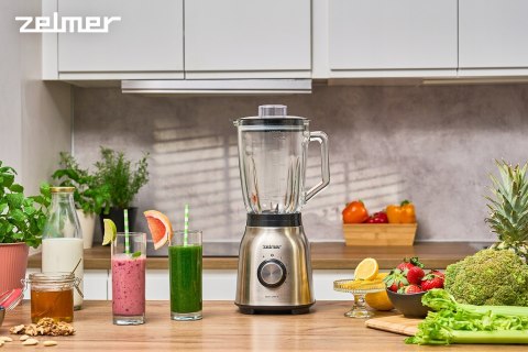 Blender Kielichowy Zelmer 1250W Szklany 1,5L 4 Prędkości Kruszenie Lodu