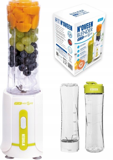 Blender Noveen Sport Mix & Fit Sb210 Green 300W, Kruszenie Lodu, Bpa Free