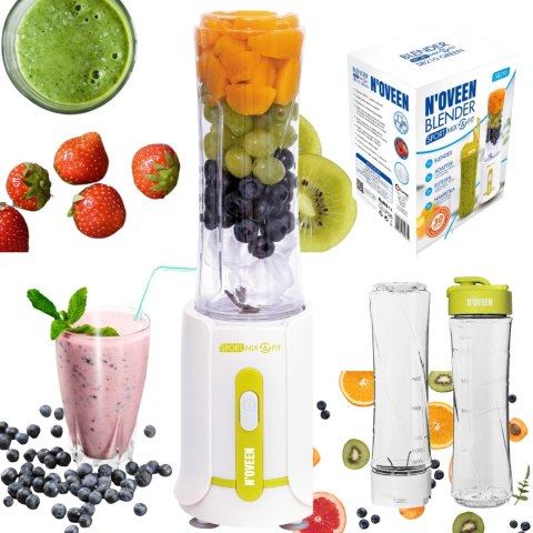 Blender Noveen Sport Mix & Fit Sb210 Green 300W, Kruszenie Lodu, Bpa Free