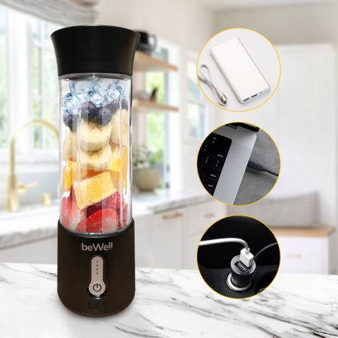Blender Ręczny Bewell Plus 500Ml - Bezprzewodowy Mixer Do Smoothie Z Zakr.