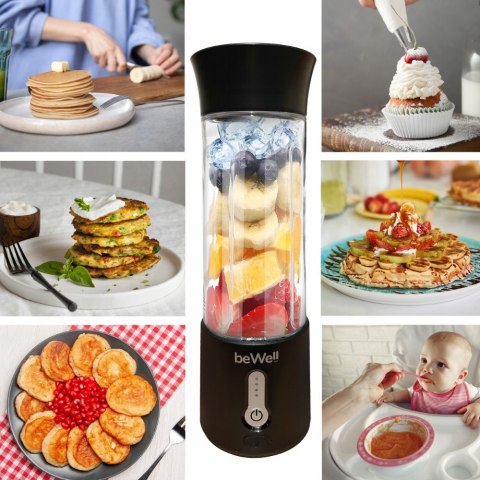 Blender Ręczny Bewell Plus 500Ml - Bezprzewodowy Mixer Do Smoothie Z Zakr.
