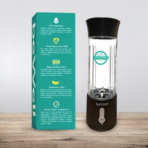 Blender Ręczny Bewell Plus 500Ml - Bezprzewodowy Mixer Do Smoothie Z Zakr.