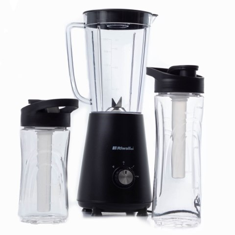 Blender Riwall 1500 5W1 Smoothie, Kruszenie Lodu, 2 Bidony, 2 Wkł.Chłodzące