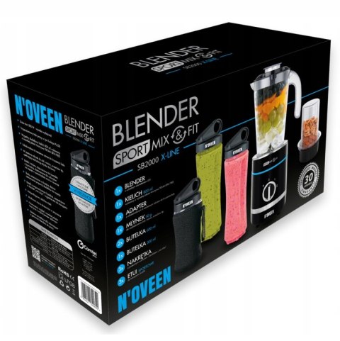 Blender Sb2000 Xline 500W Led - Sportowy Mikser Kielich Młynek + Akcesoria