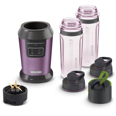 Blender Smoothie 800W Sencor Sbl 7173Vt Fioletowy, 2 Butelki 0,6L Soft/Hard