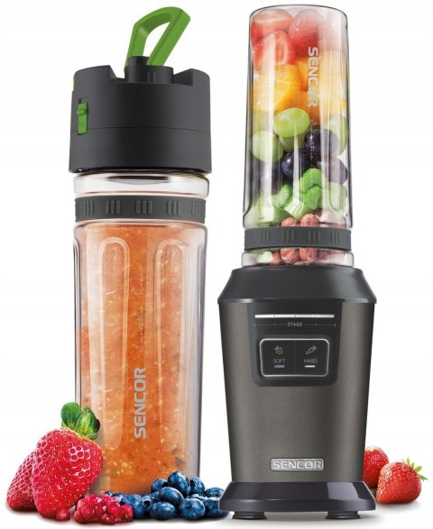 Blender Smoothie Sencor 800W 2 X Butelki 0,6L Tritan Z Programami Soft/Hard