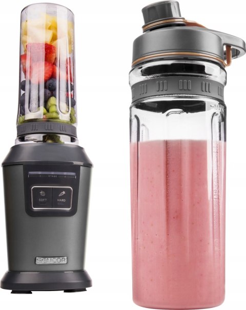 Blender Smoothie Sencor 800W 2 X Butelki 0,6L Tritan Z Programami Soft/Hard