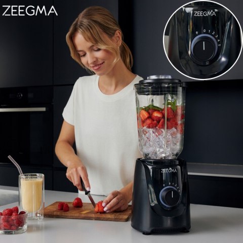 Blender Szklany 1,5L 1000W 6 Ostrzy - Kruszenie Lodu, 5 Prędkości, Pulse
