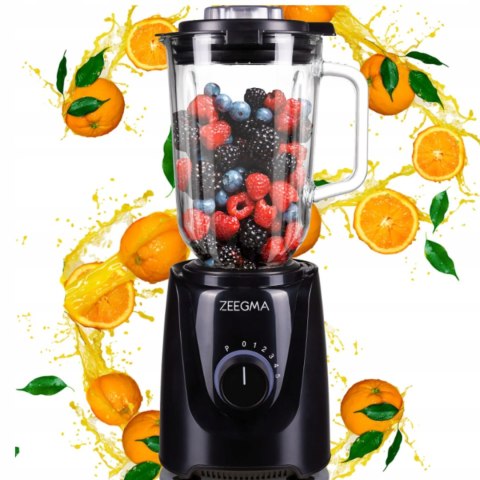 Blender Szklany 1,5L 1000W 6 Ostrzy - Kruszenie Lodu, 5 Prędkości, Pulse