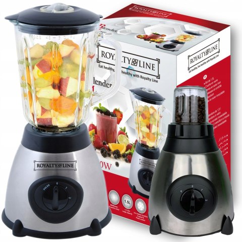 Blender Szklany 800W 2 Prędkości, Młynek Do Kawy 75G, Kruszy Lód I 1,5L