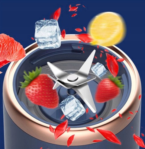 Mini Blender Przenośny Usb 1500Mah 6 Ostrzy Blokada Bezpieczności, 2 Kubki