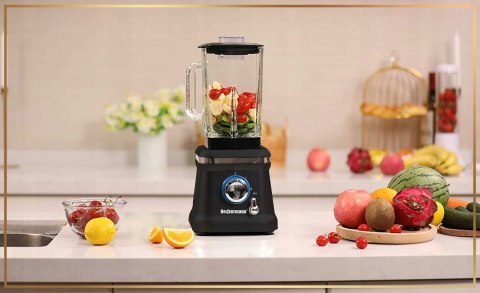 Mocny Blender 1600W Heckermann Premium Szklany 1,6L Do Smoothie I Koktajli