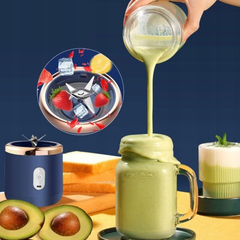 Nowa Elektryczna Sokowirówka Do Smoothie Usb 6 Ostrzy 2 Kubki Bez Bpa