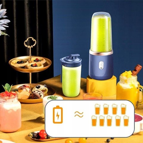 Nowa Elektryczna Sokowirówka Do Smoothie Usb 6 Ostrzy 2 Kubki Bez Bpa